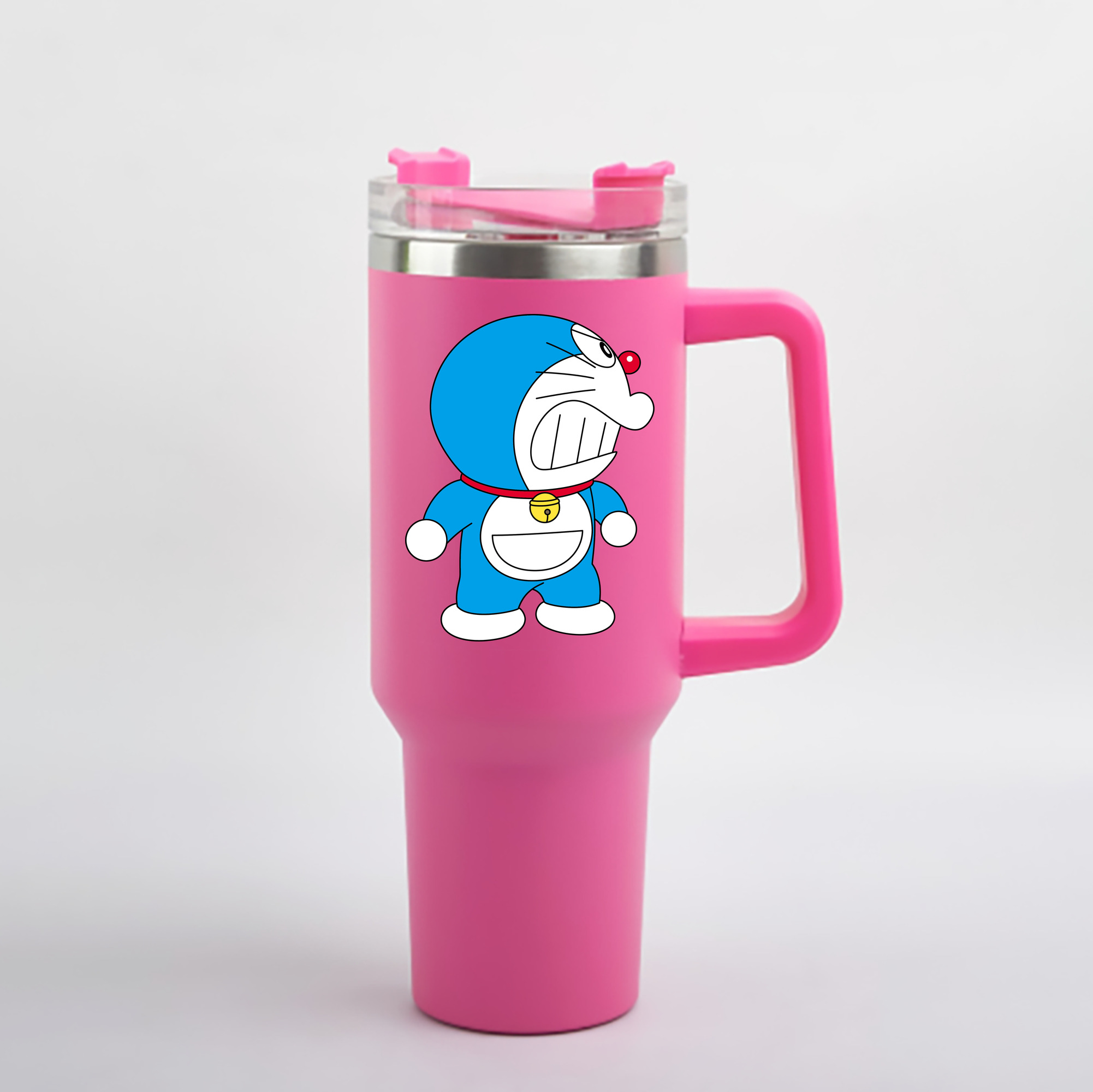 （画像用） ドラえもん Doraemon 1200mL車用タンブラー - クリスタルステッカー（プラスチックストロー付き）
